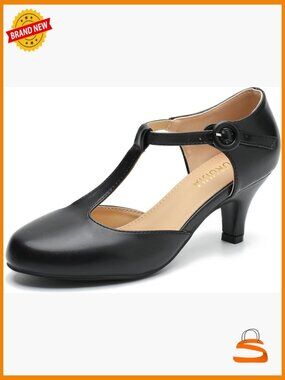 T Strap Mary Jane Kitten Heels Pumps Vintage Low Heel Dress Shoes Wedding Party